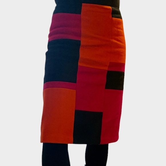 Club Monaco wool colour block knee length skirt #hostpick - Picture 1 of 7